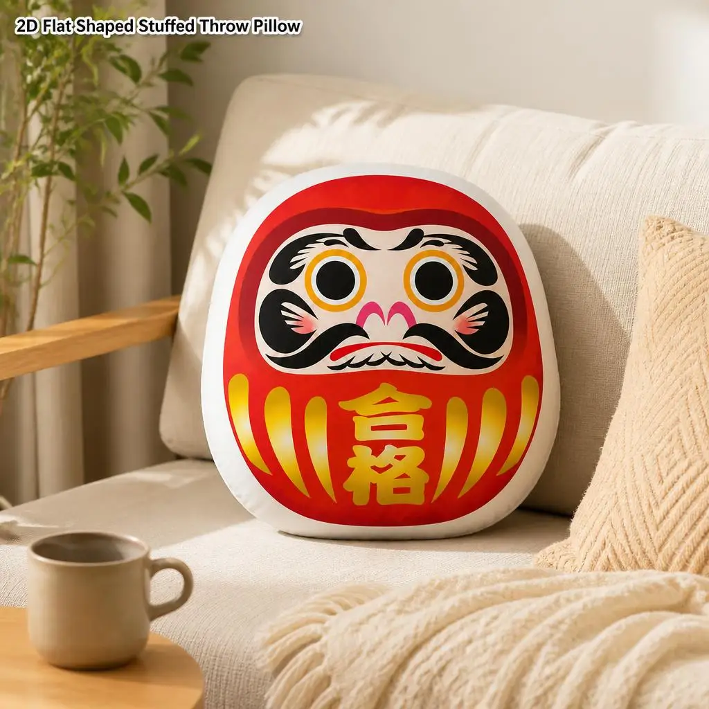 Fortune Daruma Prosperity Good Luck Plush Pillow Cushion Irregular Stuffed Throw Pillow Home Decor Gift Sofa Bed Home