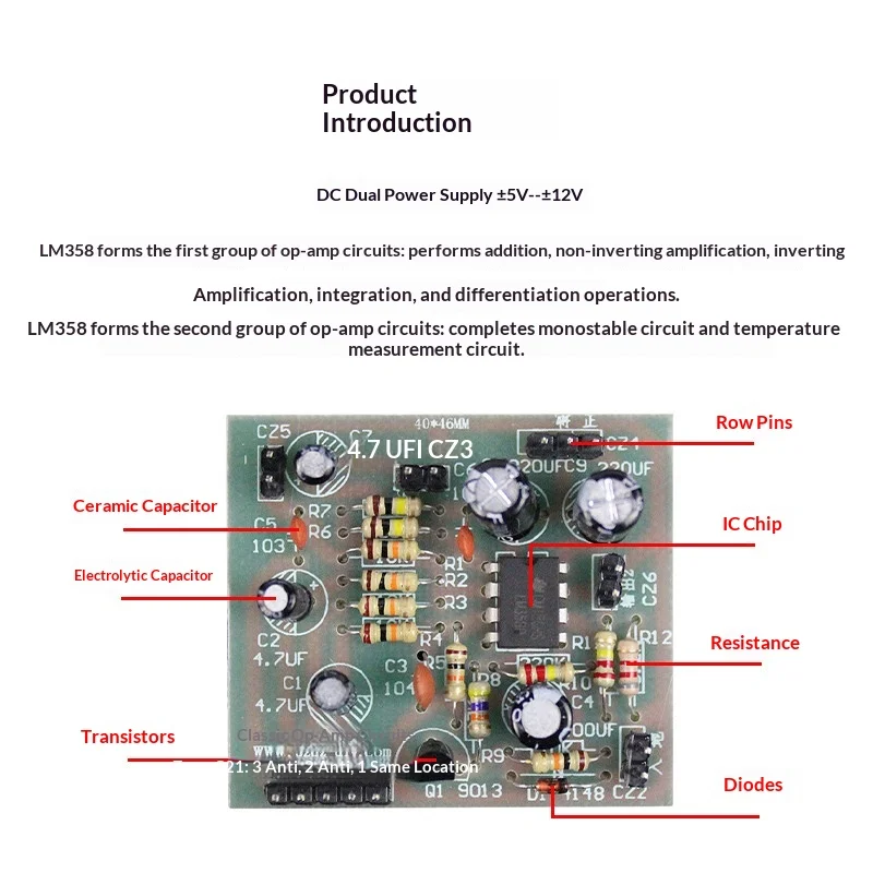 Op Amp Analog Circuit Kit GY‑213V HTU21D HDC1080 Humiture Component Matched With SHT20 SHT21 IoT Equipment