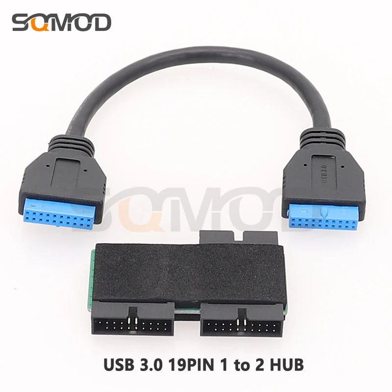 USB 3.0 19PIN one-to-two hub with chip and modular cable design USB 19PIN HUB motherboard 19PIN extension cable 1 to 2