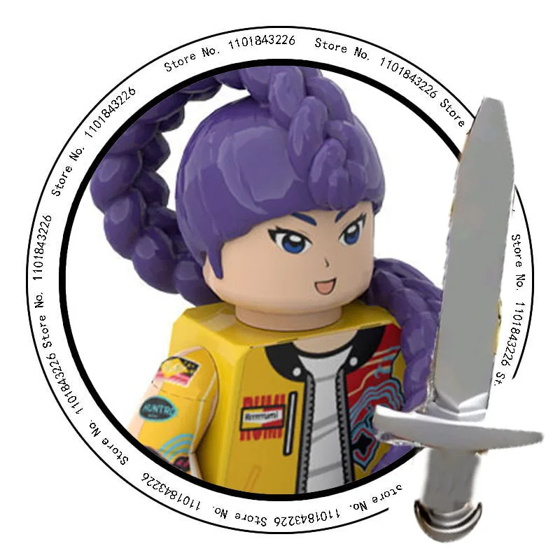 8 szt. KPop Demon Hunters Mini Figurki Akcji Klocki Konstrukcyjne Rumi Model do Składania Lalka Zabawka z Klocków