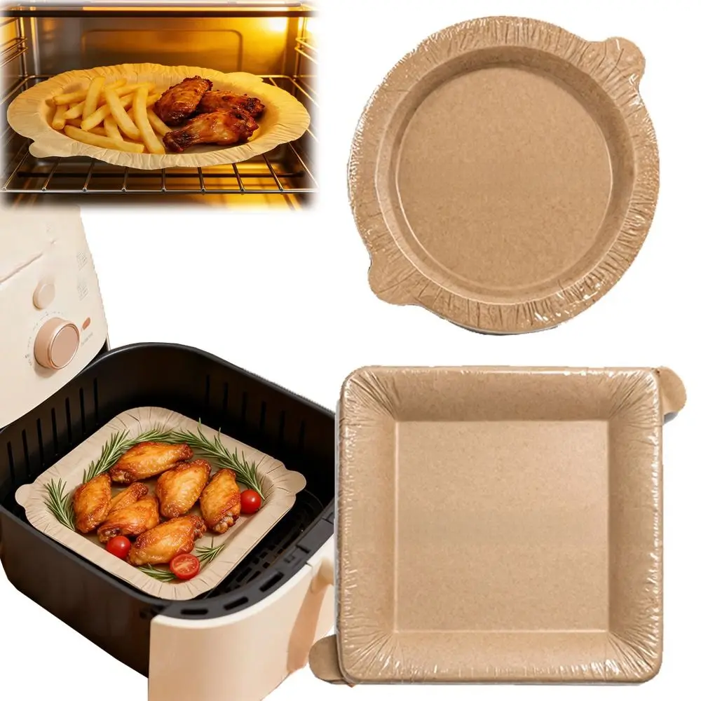20Pcs Durable Square/Round Peel Plate NonStick Oilproof Air Fryer Disposable Paper Cooking Paper
