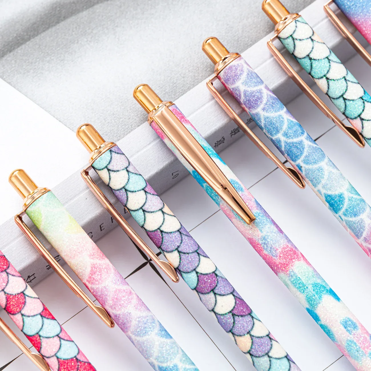 36PCS Gold Powder Press Action  Spot Wholesale Ballpoint  Creative Gifts Press Action  Metal Advertising Ballpoint Pen