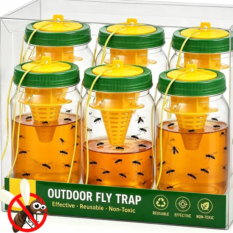 Reusable Hanging Fly Wasp Insect Traps Outdoor Garden Orchard Asian Hornet Catcher Drosophila Attractant Trap Pest Control Tools