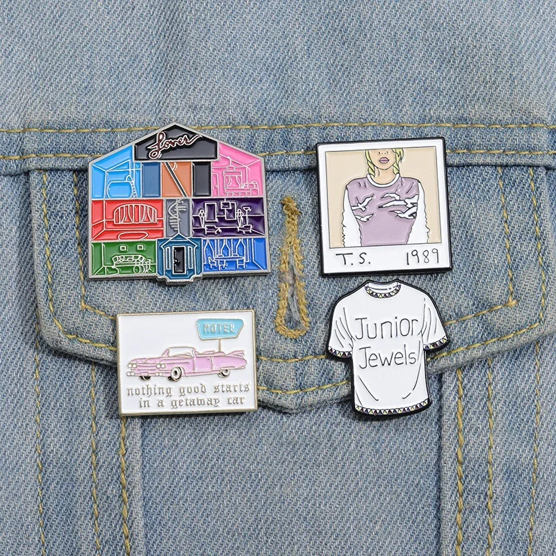 Pin de esmalte duro de cantante de moda, broches de billetes de la sexta gira de banda de Rock, insignia para maletín, regalos de decoración de joyería