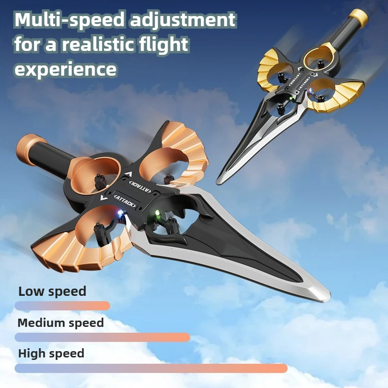 Espada voadora de 37cm, aeronave com sensor de movimento, brinquedo de controle remoto, espada, jogo periférico, modelo de drone, brinquedos ao ar livre, presente de aniversário para meninos