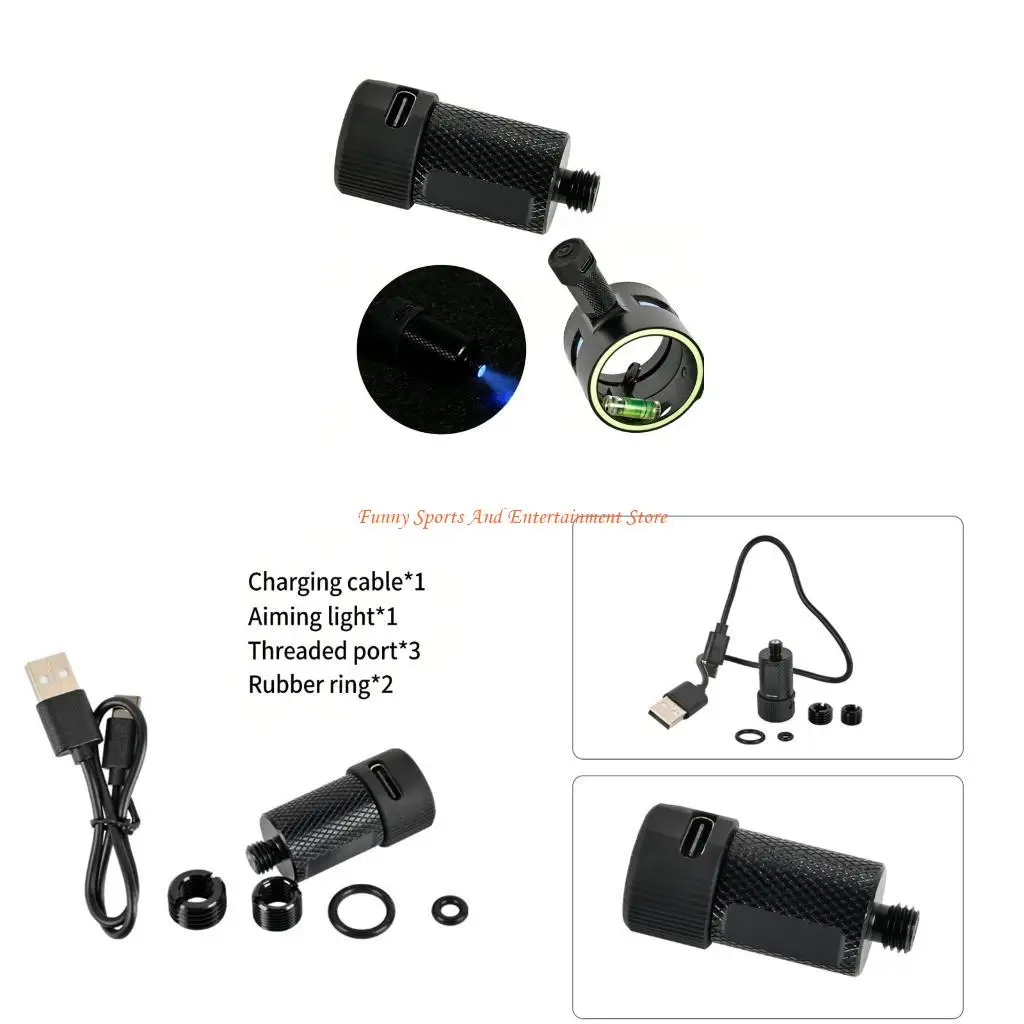 

C4DE Aluminum Bows Sight Light With Blue Beams Adjustable Brightness & Thread Adapter