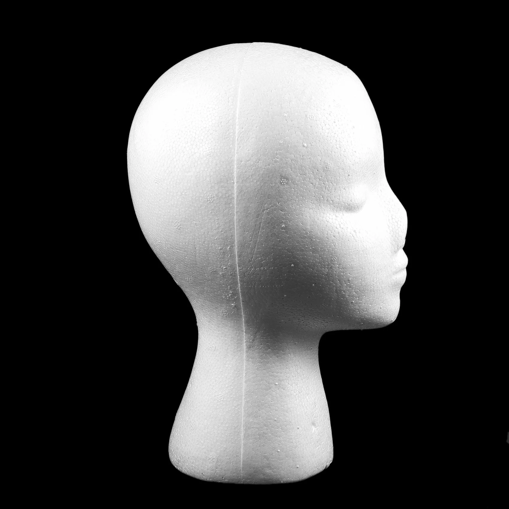 

KIKI 2X 27.5 X 52Cm Dummy / Mannequin Head Female Foam(Polystyrene) Exhibitor For Cap, Headphones, Hair Accessories