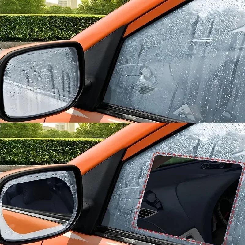 Nano Coating Car Mirror Protective Sticker, Rainproof Waterproof Anti-Fog Anti-Glare Film Clear Rearview & Side Window Accessory view 3