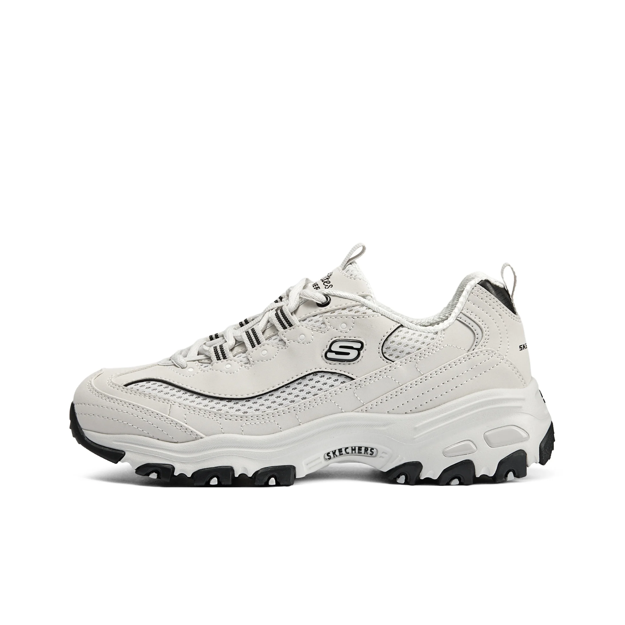 Skechers D'Lites 1.0 Panda Shoes Breathable Lightweight Low top Chunky Sneakers Women's 896193-LTGY