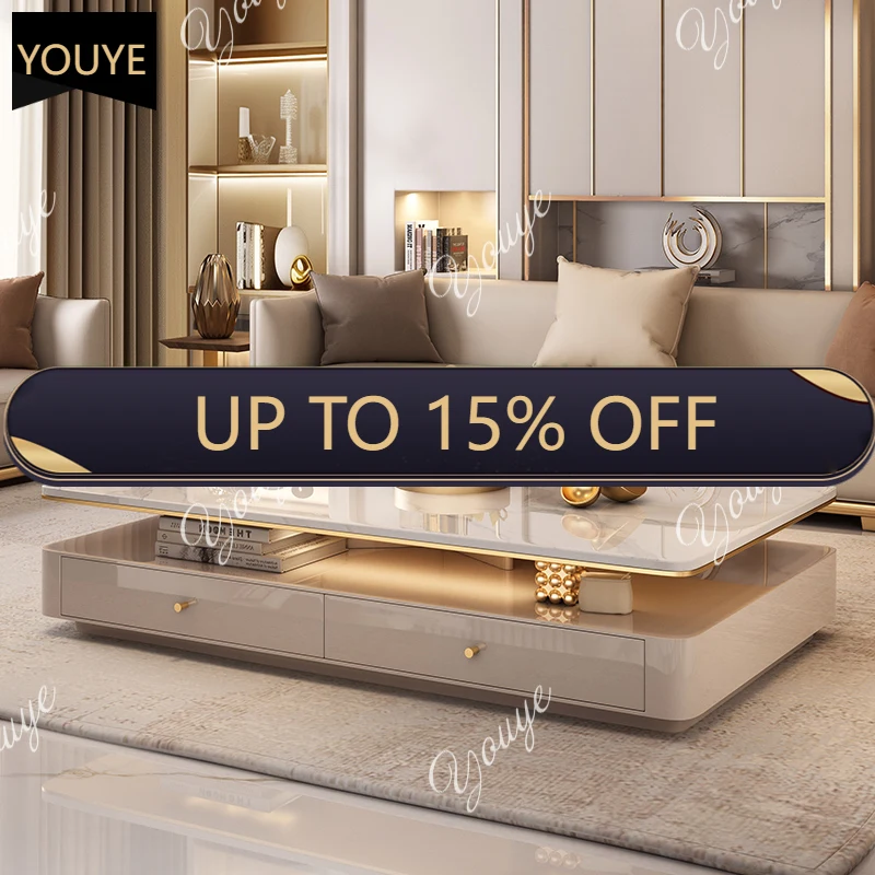 

XS Italian Designer Aesthetic Coffee Table Modern Drawer Unique Luxury Coffee Table Living Room Stolik Kawowy Salon Furniture Ho