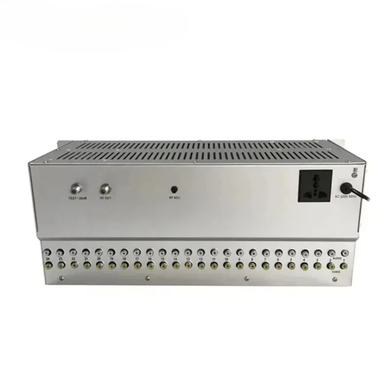 Headend Equipment 24 Channel AV Input Combiner Amplifier Analog Fixed Rf Modulator