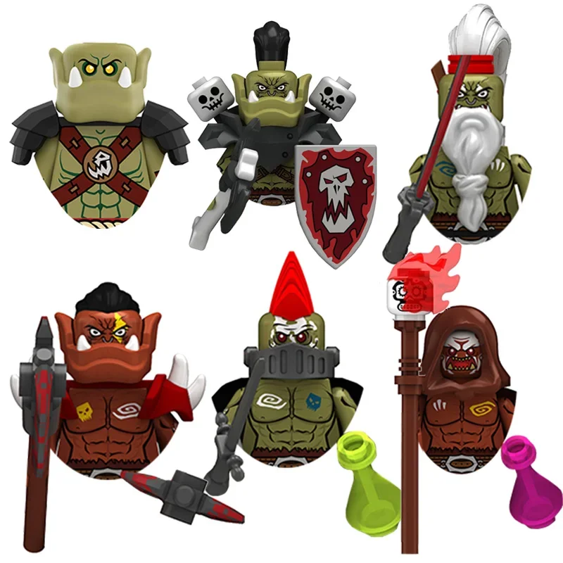 Kids Toys Medieval Orc Series Cartoon Figures Model Small Particles Building Blocks Childrens Birthday Gifts