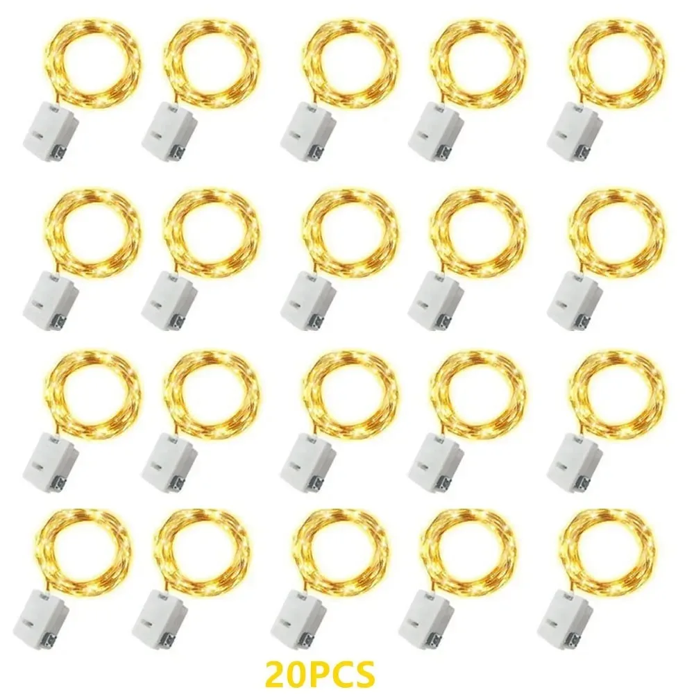 10/20 قطعة LED سلسلة أضواء النحاس الفضة سلك جارلاند ضوء 3 طرق LR44 بطارية الجنية أضواء لعيد الميلاد حفل زفاف ديكور