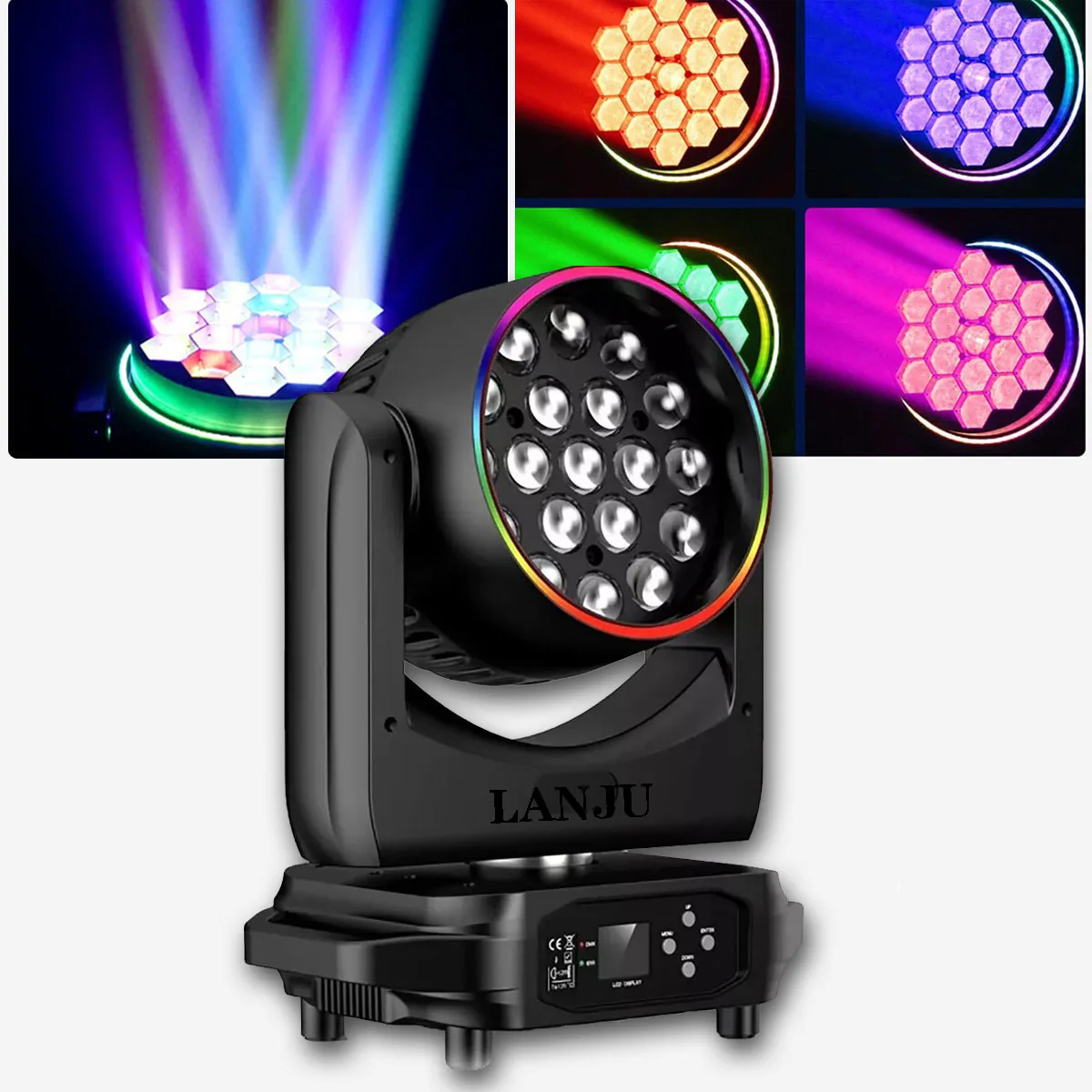 19x15W Bee Eyes Moving Head ไฟ LED Beam Spotlight ซูมล้าง Strobe แสง DMX512 สําหรับ DJ DISCO Home PARTY ไนท์คลับ