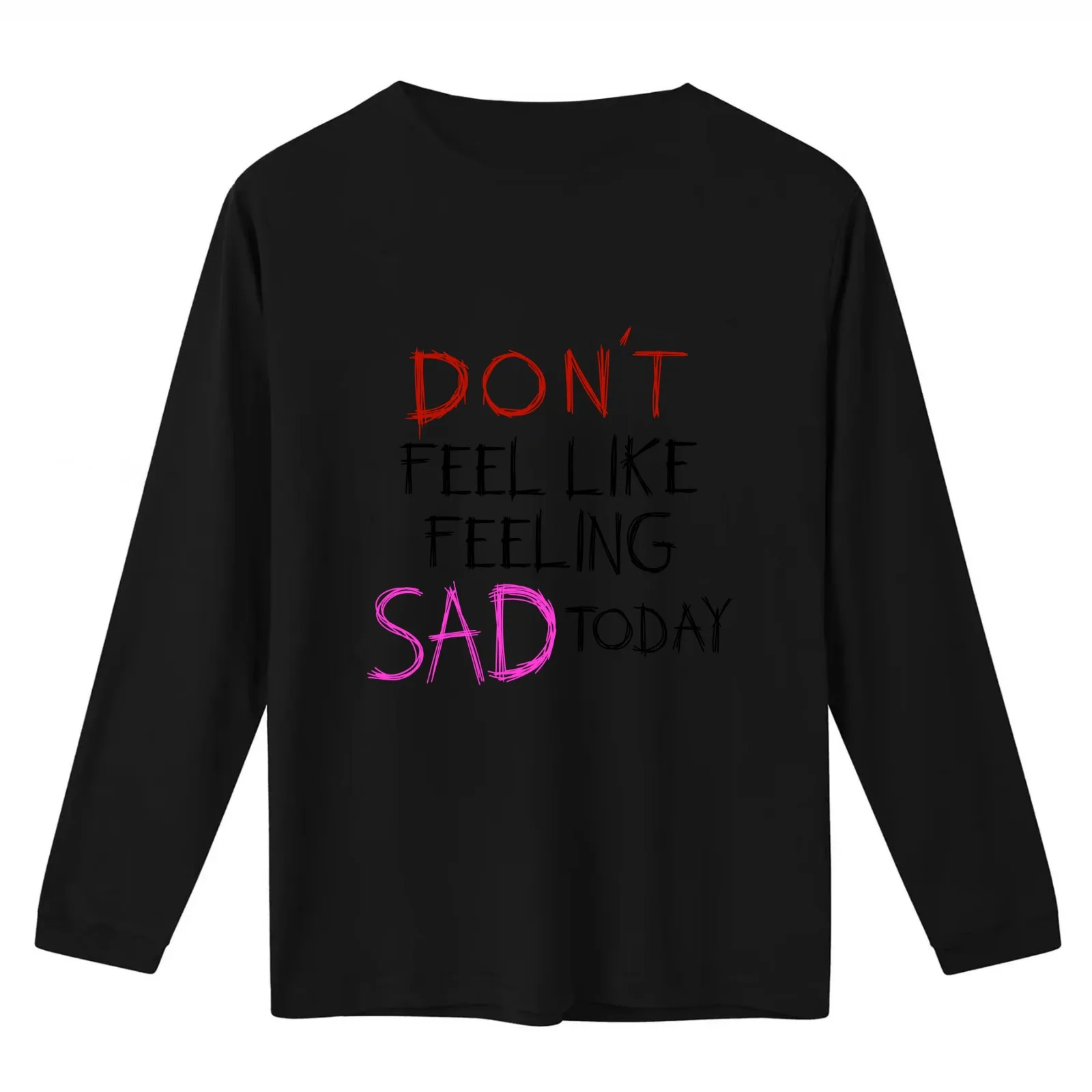 don't feel like feeling sad today - black - yungblud T-Shirt Summer Casual Cotton Tee Oversized Streetwear Tops 100% Cotton