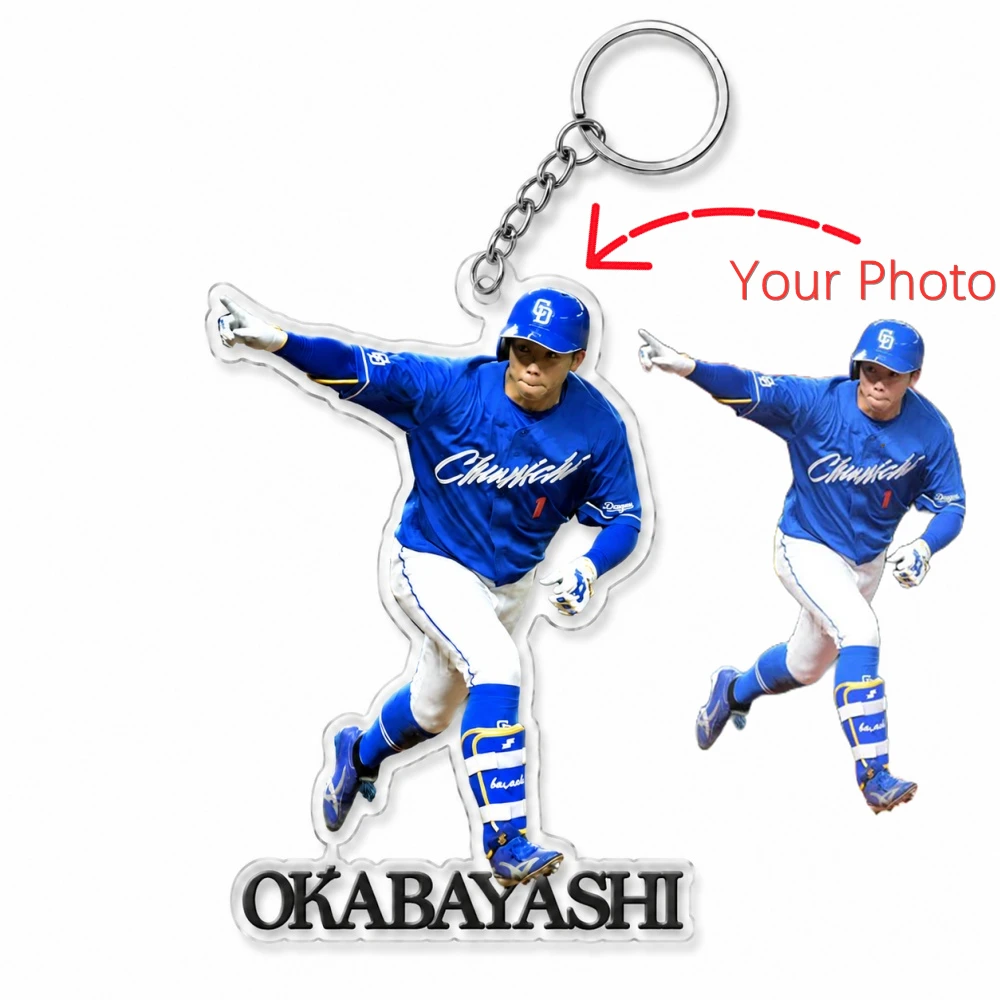 Custom Ball Sport Acrylic Keychain Personalized Anime Logo Cartoon Pendant Photo Clear Flash Charms Hologram Designer Key Chain