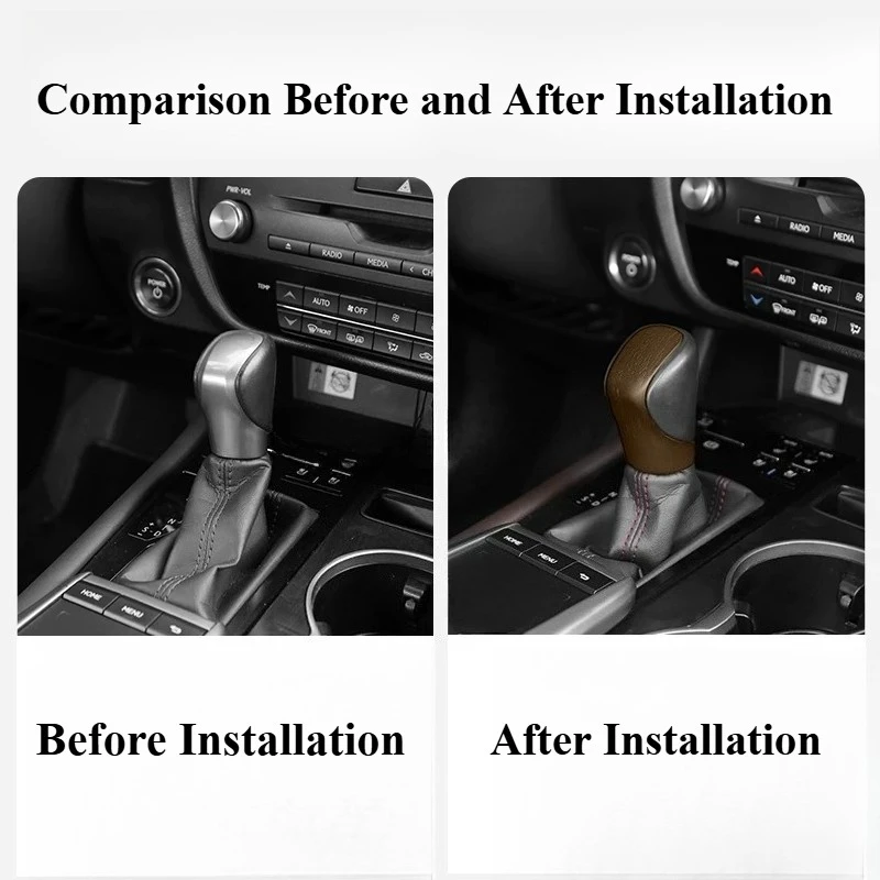 For Lexus RX/NX/ES/IS/GS/CT 2013-2022 Solid Wood Gear Shift Knob Cover Custom Precise Fit Easy Install Interior Decor Protective