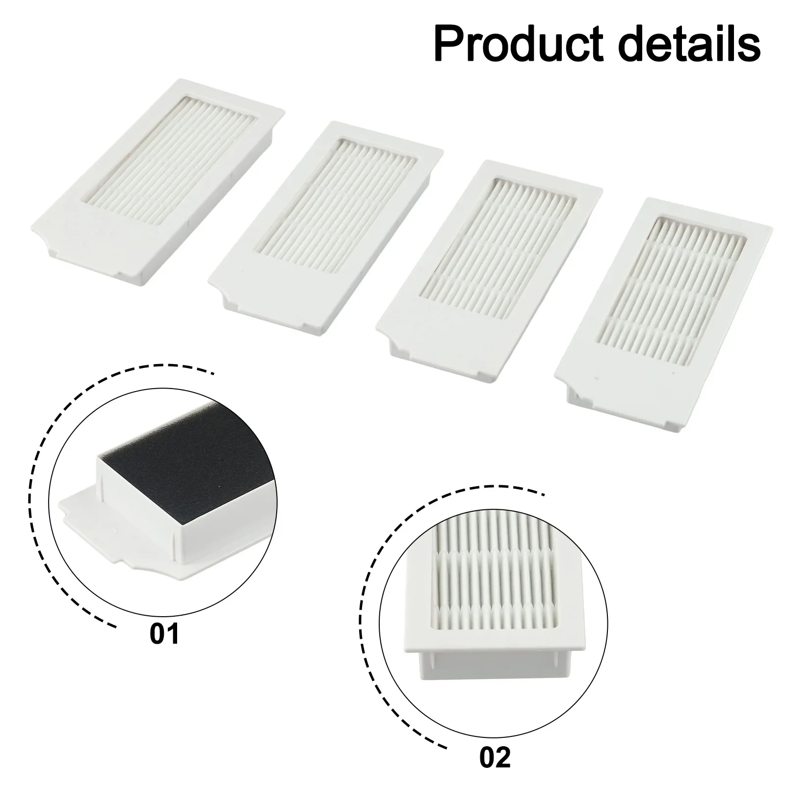 

Easy Attachment and Detachment with 4pcs Filters Kit for ECOVACS For DEEBOT N20N20 PLUSN20 PRO PLUS Vacuum Cleaner