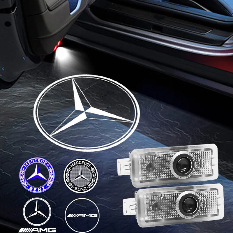 2Pcs for Mercedes Benz CLS CLA E Class C Class Coupe C207 A207 C218 CLS260 CLA200 Car Door Welcome Light Shadow Projector Lamps