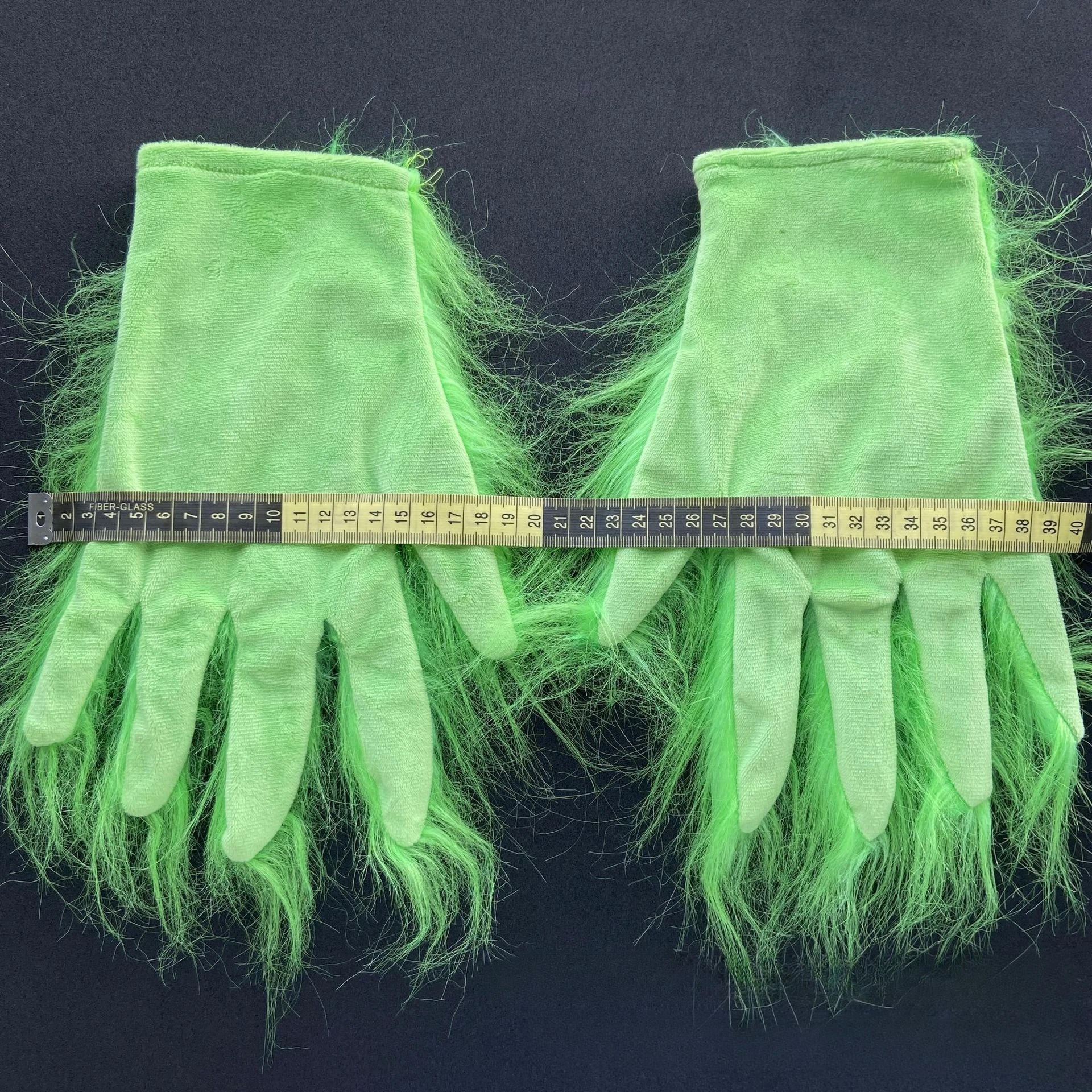Green Haired Monster Mask Fur Cosplay Masque Halloween Anime Latex Headgear Glove Grinch Theme - Unisex image 5