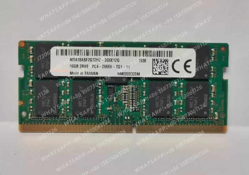 Per Laptop Ram 16G 2RX8 PC4-2666V-TG1 Ecc DDR4 MTA18ASF2G72HZ-2G6E1 MTA18ASF2G72HZ-2G6E1ZG Memoria Del Notebook 16GB-image