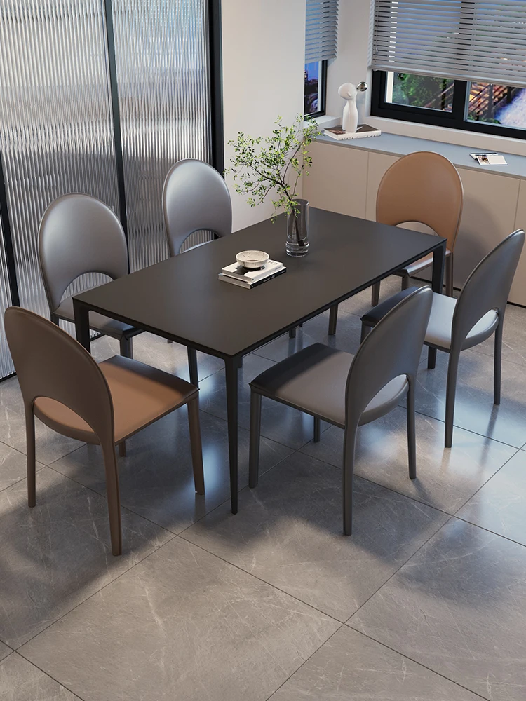 

Designer Saddle Dining Chair Italian Minimalist Leather Backrest Industrial Style Home Restaurant Chair