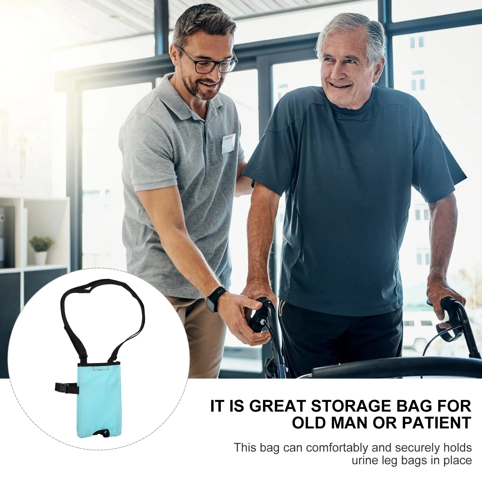 

1Pcs Portable Urine Drainage Bag Nursing Hanging Bag Adjustable Strap Storage for Elderly Patients Travel Wheelchair Use