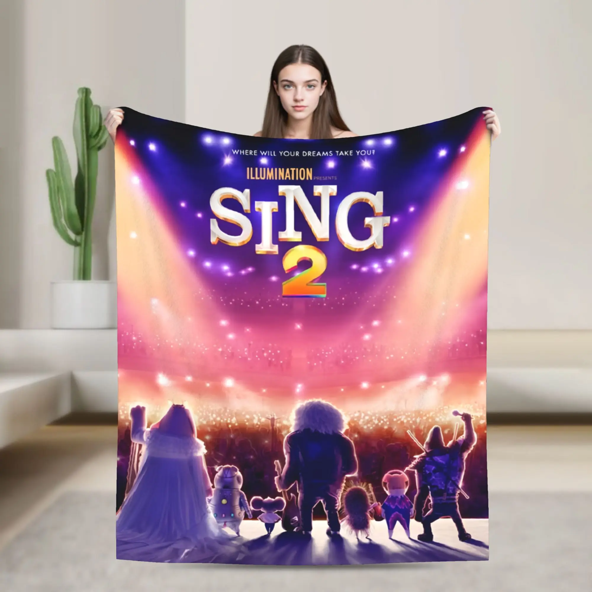 Sing 2 Movie Printed Blanket For Men Women Super Soft Warm  Throw Blankets for Living Room 50x60 Inches Multiple Sizes