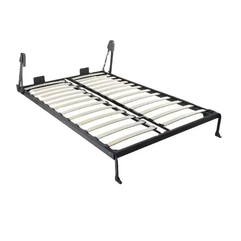 Modern Vertical Hidden Bed Foldable Hanging Murphy Folding Wall Beds with Space-Saving Metal Frame and Wood Panel Style