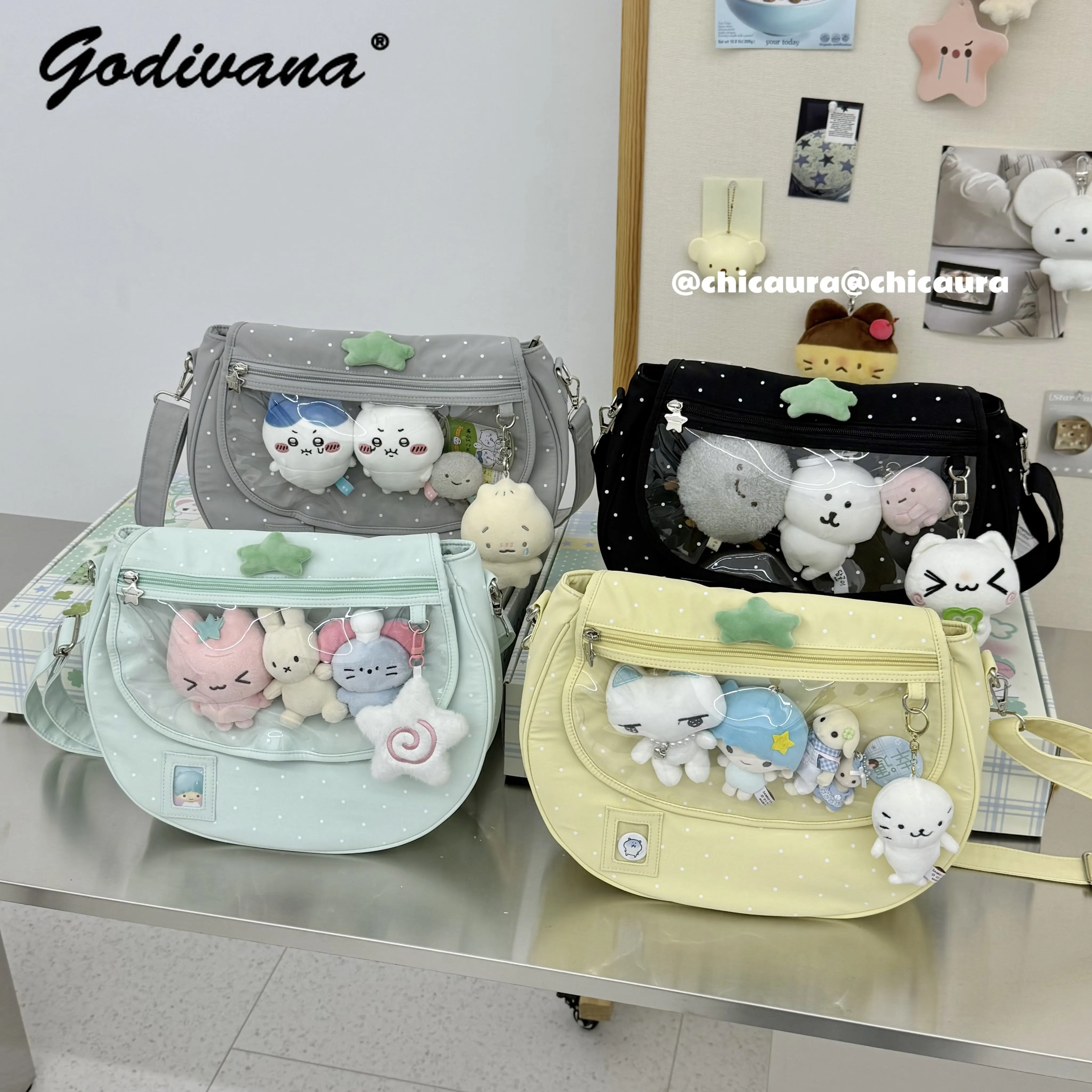 Semi-circular Polka Dot Crossbody Bag Y2k Female Girls Cute Shoulder Bag Original Students Portable Itabag