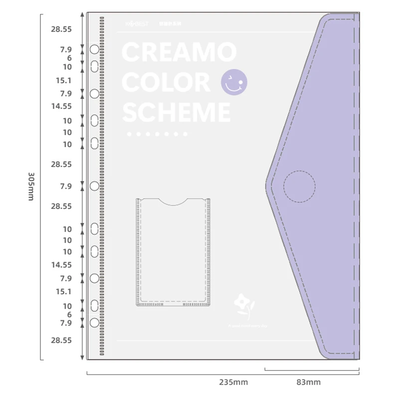 A4 Ring Binder 4-Hole Student Exam File Holder, Office Document Organizer with Detachable & Replaceable Inserts