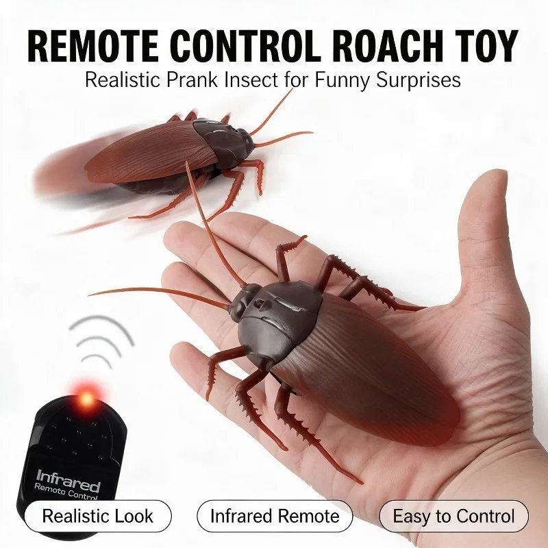 Prank Remote-Controlled Cockroach Toy Realistic Electric Cockroach Toy Prank Toy Gift for April Fools' Day and Halloween Parties