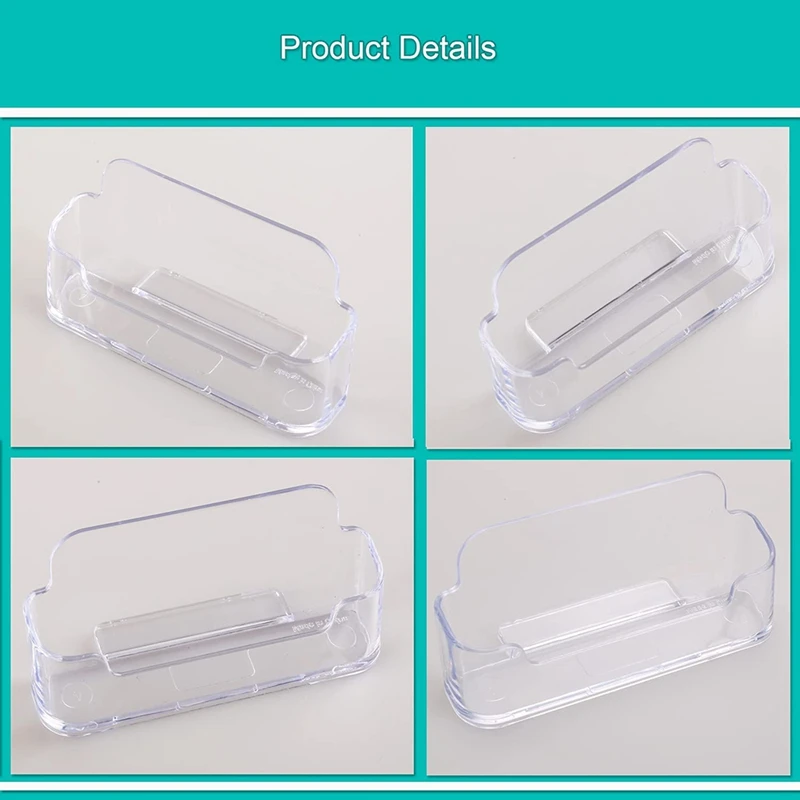 8 Pack Business Card Holder For Desk,Acrylic Clear Business Card Holder Stand,Business Card Display, Fits 30-50 Cards