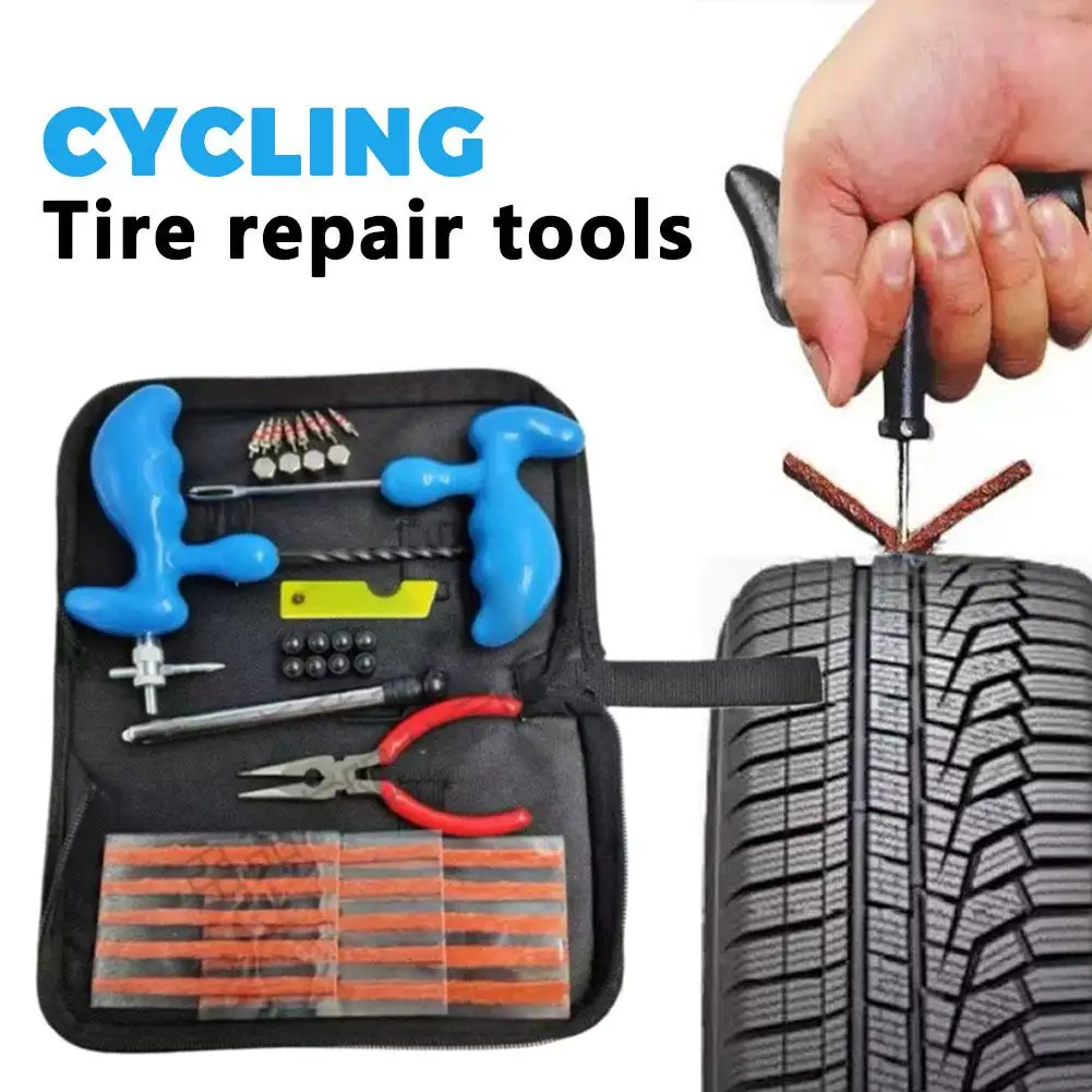 Protable Cycling Quick Repair Equipment 42pc Handle Tire Repair Tool For Bicycles & Motorcycles Bag Packaging Repair Tool Set