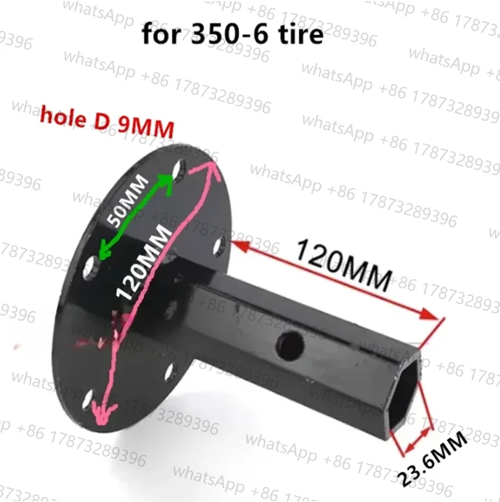 Micro Tiller Hexagonal Axle Wheel Connecting Rod 350-6 400-8 tires 23/32