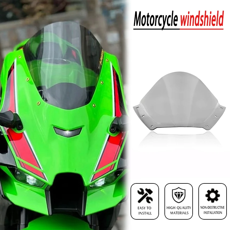 

For Kawasaki ZX10R ZX10RR 2020 2021 2023 2024 Motorcycle Windshield Screen Visor Windscreen Double Bubble Wind Deflector ZX10R
