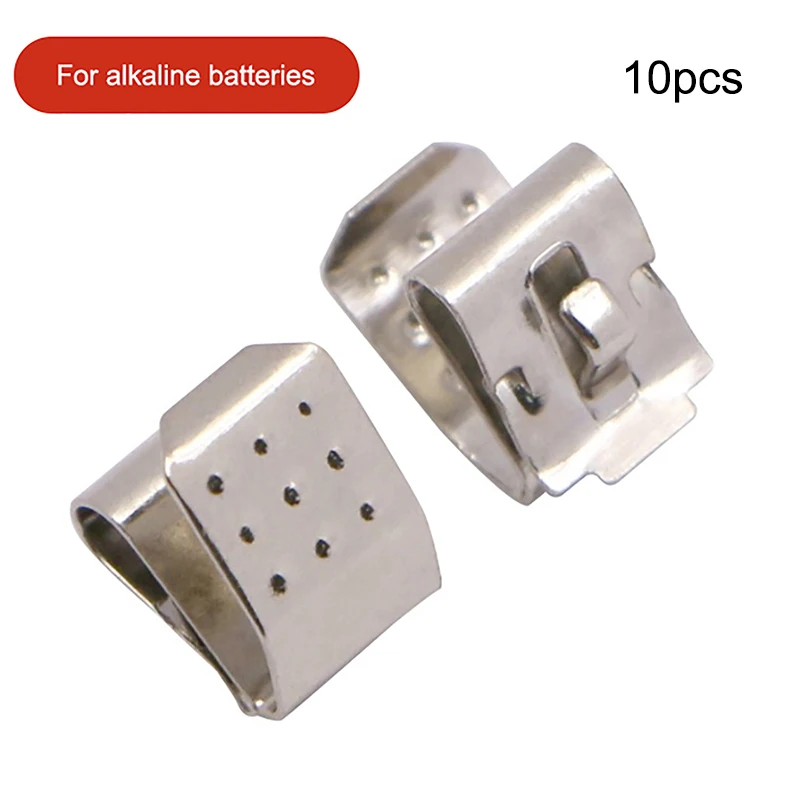 10pcs Nickel Plated Spring Steel AA Snap-On Leaf Spring Battery Contact  Electronic Component
