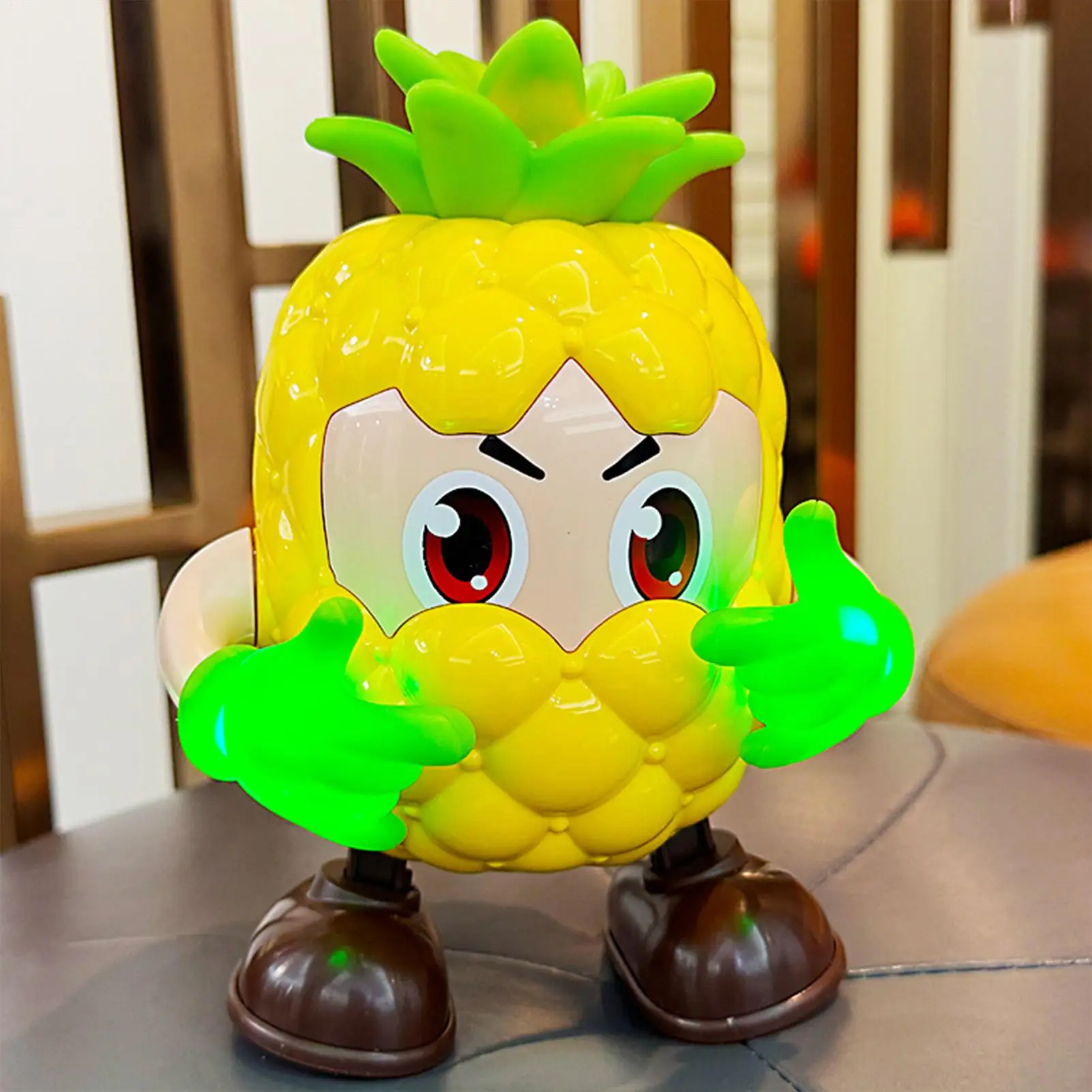 لعبة روبوت راقص فواكه تعليمية تفاعلية مع أضواء وأصوات لمرحلة ما قبل المدرسة وأعياد الميلاد للأولاد والبنات والمدرسة المنزلية