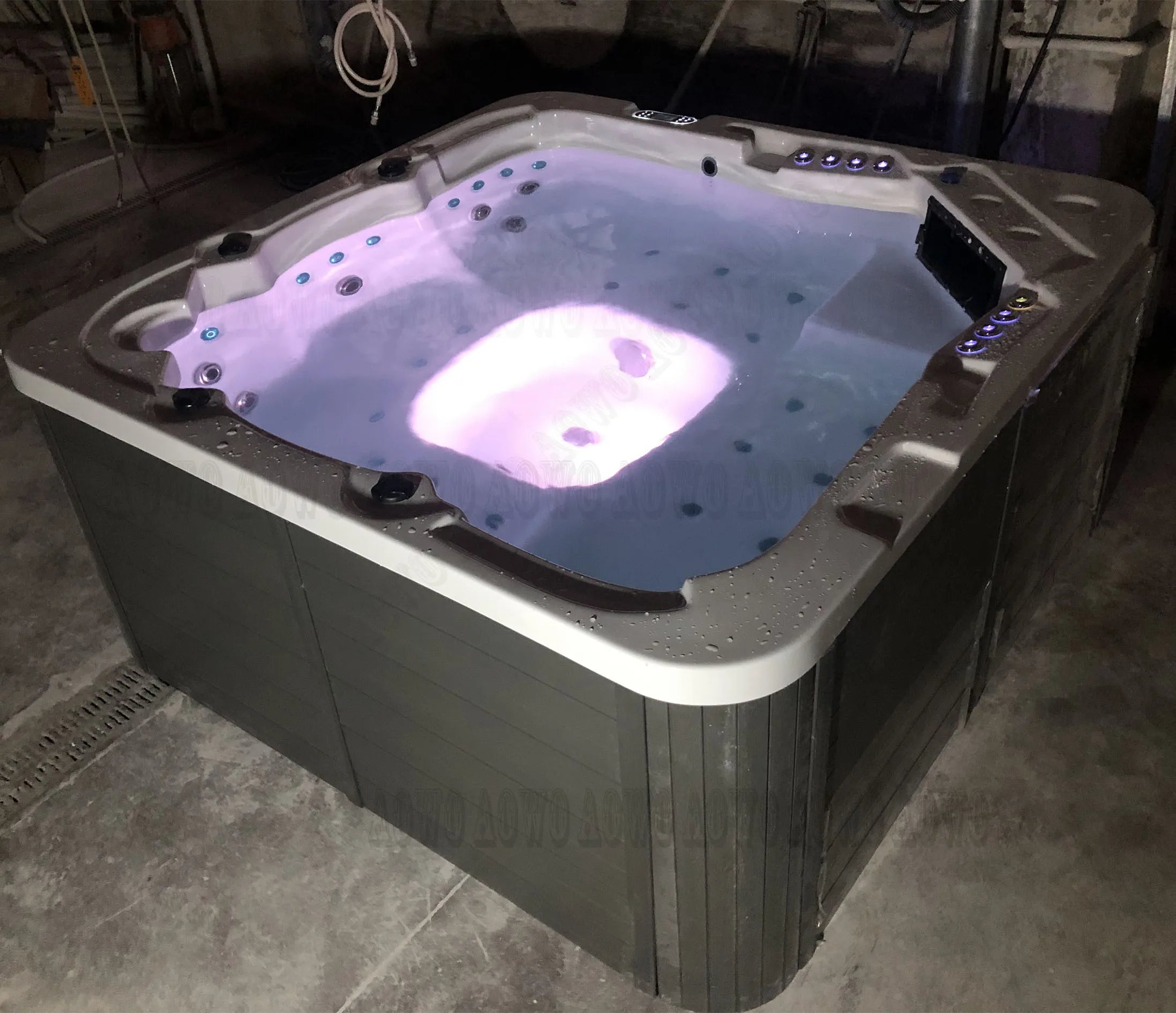 Spa Sponge Hot Tube Outdoor Above Floor whirlpool Tub with Wooden Skirts Idromassaggio Da Esterno 5 Exterior Con Calentador