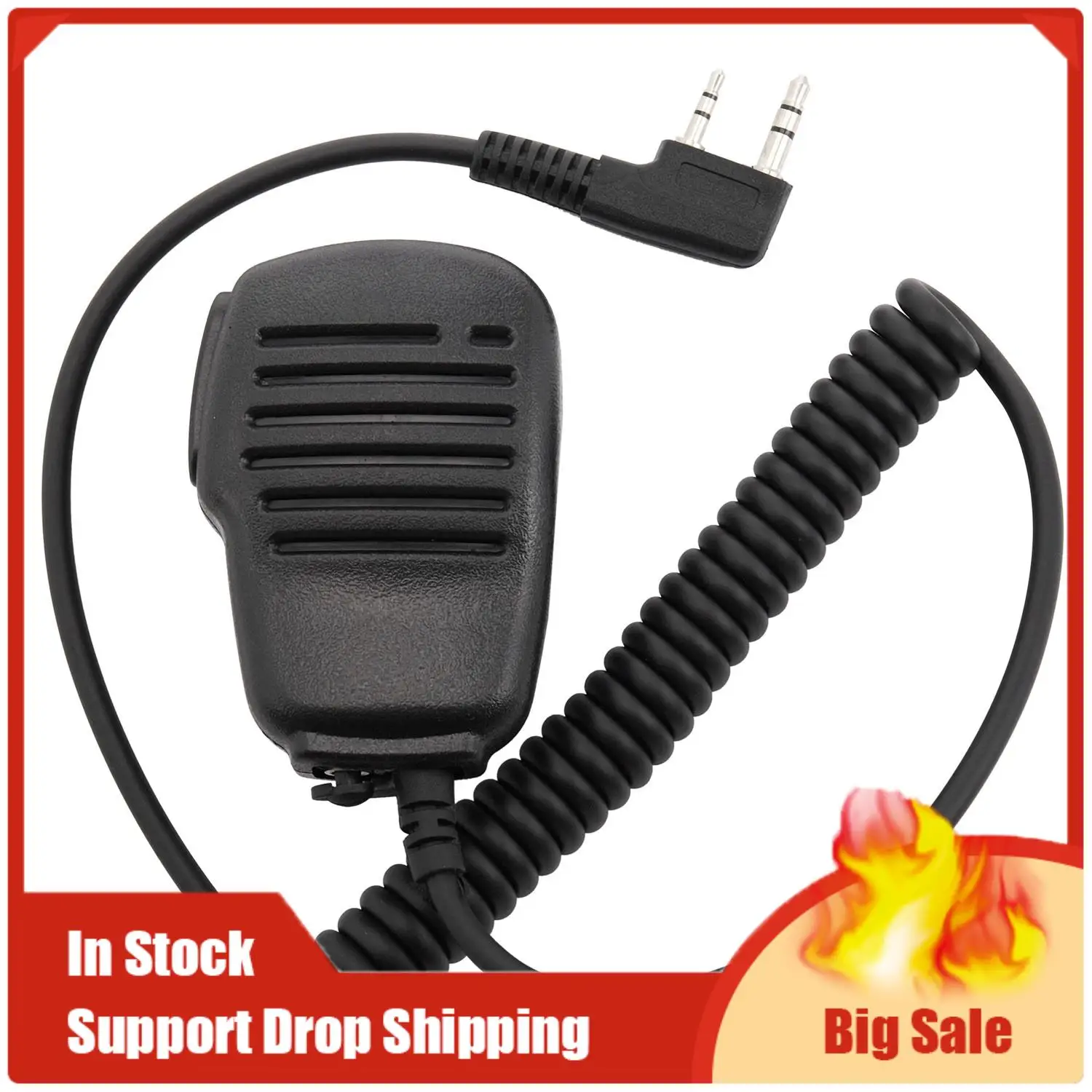 As melhores ofertas 2 pinos mini ptt alto-falante microfone para baofeng uv5r 888s & bateria do carregador de carro para baofeng BF-888S poofung 888s em dois sentidos ham rad