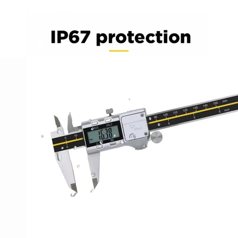 

IP67 Waterproof Digital Caliper 0-6" 0-150mm Metric Industrial Precision Measuring Tool