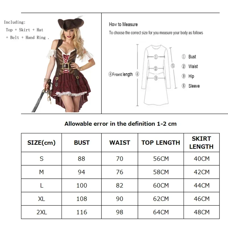 레이디 카니발 할로윈 캐리비안 해적, 엘리자베스 코스튬 캡틴 헌트리스 클럽웨어 플레이, 세트 코스프레, 멋진 파티 원피스