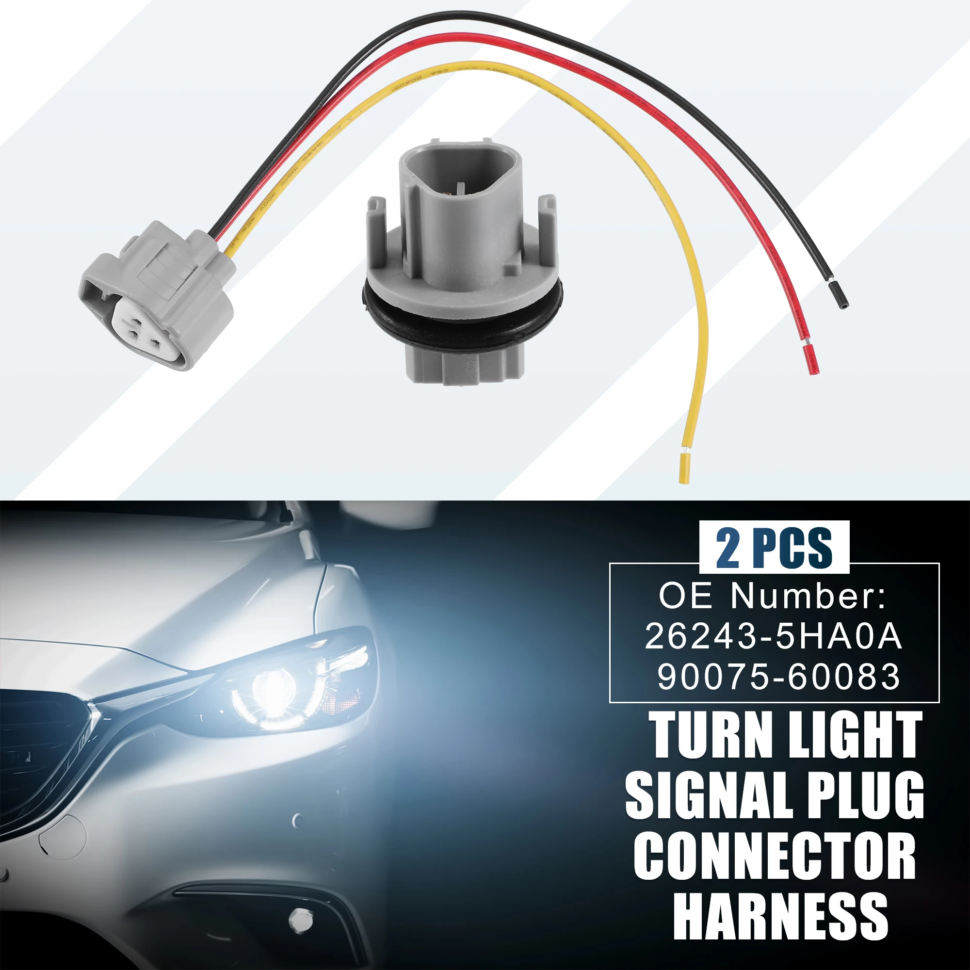 

Uxcell, 2 шт., штекер для указателя поворота, 26243-5HA0A 90075-60083 для Nissan Rogue S SL SV 2.5L L4 - Gas 2015 2016