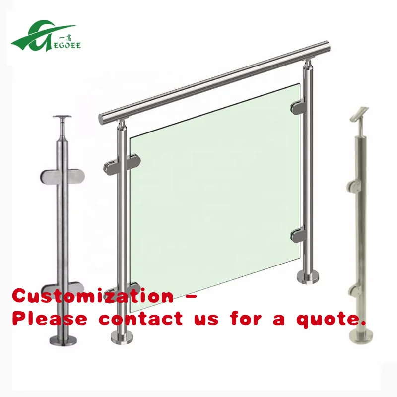 

Customize.Egoee Factory Stainless Steel 304 Handrail Tube Balcony & Staircase Tempered Glass Bracket Railing Co