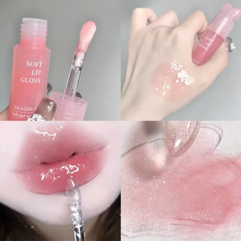 Light Rich Watery Lip Oil Glitter Clear Transparent Glossy Lipstick Moisturizing Nourishing Hydrating Lippie Supple Lip Gloss