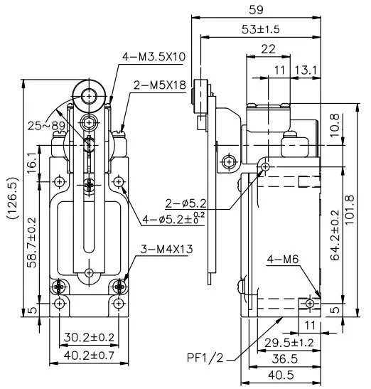 wide selection of two-circuit double-break limit switchTravel Switch Position Switch