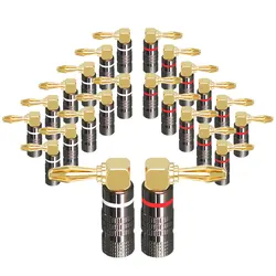 Musical Sound 4mm Banana Plug 24K Gold Plated Pure Copper Speaker Adapter Screw Plugs Audio Banana Terminals Connectors