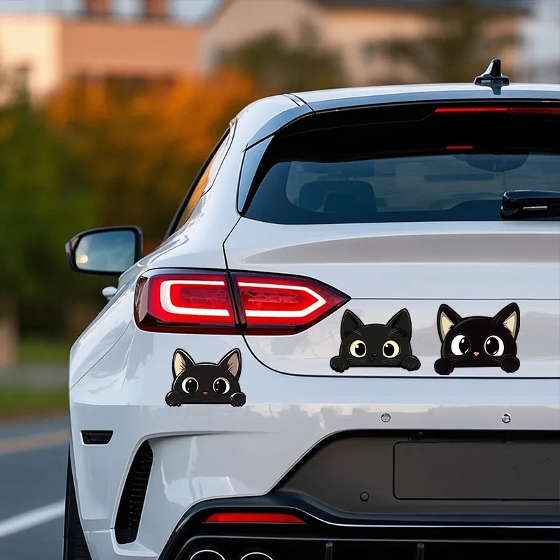 

Waterproof Scratch Resistant Decal for Car Motorcycle Electric Vehicle DecoCute Cartoon Black Cat Vinyl Sticker,r