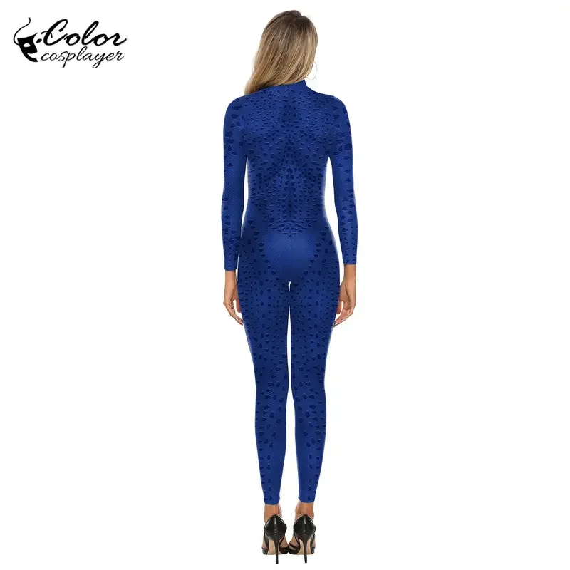 Color Cosplayer 3D Printed Sexy Spandex Bodysuit Halloween Party Alien Movie Women Disguise Costume Jumpsuit Zentai Cosplay Suit