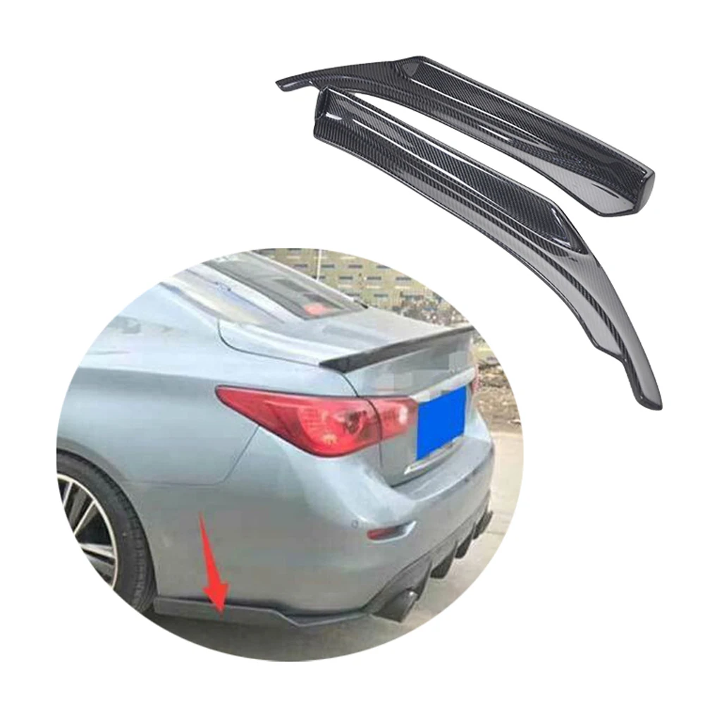 

Real Carbon Fiber Q50 Car Rear Bumper Side Corner Splitters Aprons For Infiniti Q50 2014-2017 Rear Bumper Lip Splitters Guard